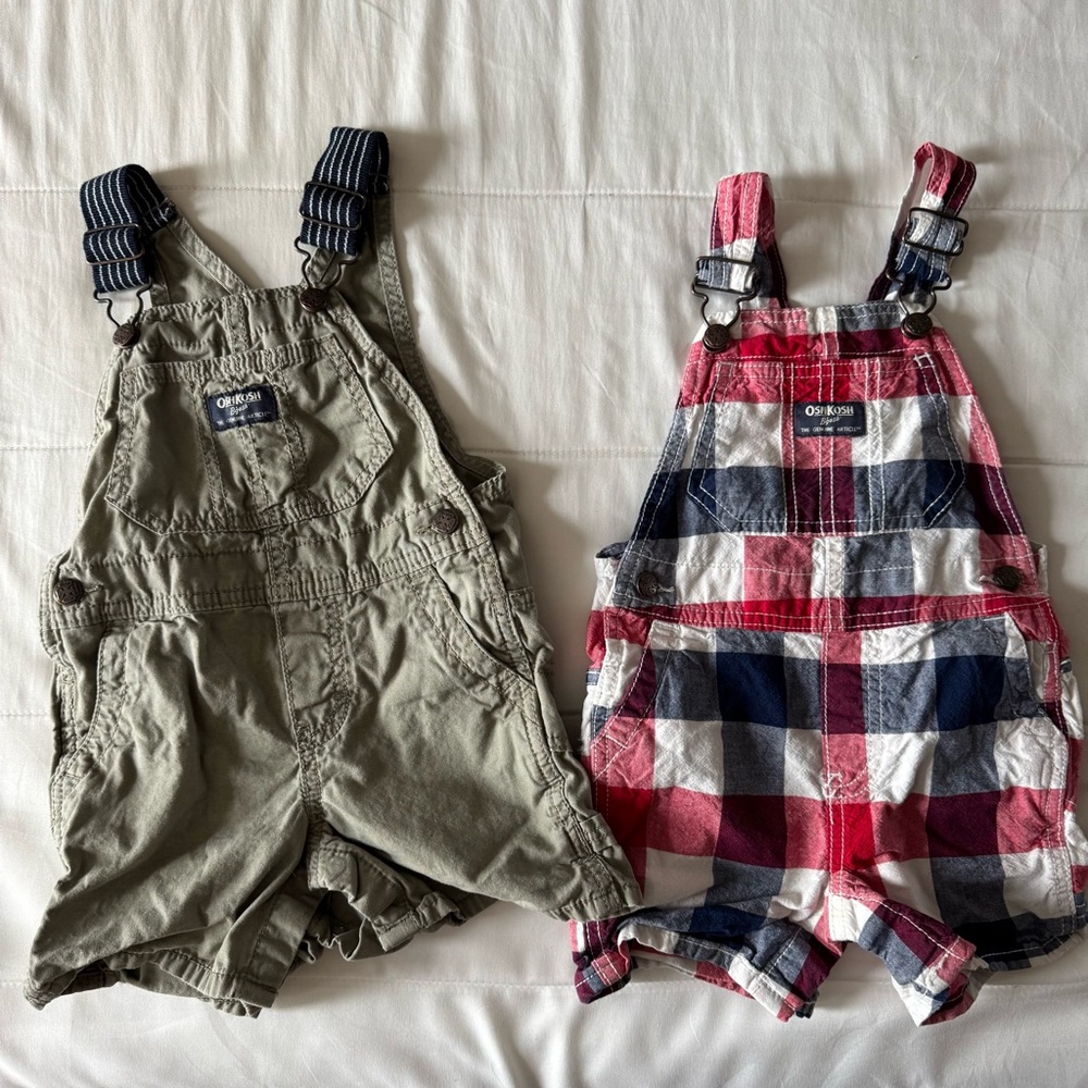 OshKosh B’gosh 18 mo overall shorts / shortalls - 2 pairs!
